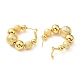 Rack Plating Brass Round Beaded Hoop Earrings(EJEW-Z019-02A-G)-2
