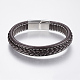 Braided Leather Cord Bracelets(BJEW-H561-07F)-1