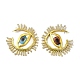 Plastic Evil Eye Stud Earrings with Rhinestone(EJEW-C064-01A-G)-1