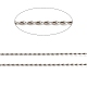 Chaînes à billes ovales en argent sterling 925 plaqué rhodium(STER-F052-07P)-2