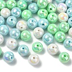 240G 3 Colors Opaque Acrylic Beads, AB Color Plated, Round, Mixed Color, 16x15mm, Hole: 2.8mm, 80g/color(MACR-YW0003-63B)