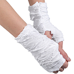Polyester Beggar Gloves, Punk Dark Style, for Halloween Cosplay, White, 185x87x6mm(AJEW-WH20080-17A)