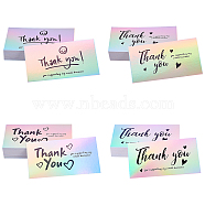 Nbeads 4 Bags 4 Style Laser Thank You Card, for Decorations, Rectangle, Colorful, Word, 90x50x0.3mm, 50pcs/bag, 1bag/style(DIY-NB0004-94)