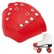 PVC Leather Roller Skate Toe Guard, Roller Skate Toe Cap, Trapezoid, Red, 104x56mm, Hole: 4mm & 22mm(FIND-WH0013-64B)