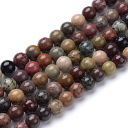 Natural River Stone Beads Strands, Round, 8mm, Hole: 1mm, about 50pcs/strand, 15.7 inch(X-G-R412-24-8mm)