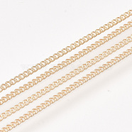 Iron Curb Chains, with Spool, Soldered, Light Gold, 1.6x1.2x0.3mm, about 100yard/roll(CH-S131-01LG)
