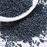 MIYUKI Delica Beads, Cylinder, Japanese Seed Beads, 11/0, (DB0325) Matte Metallic Blue Iris, 1.3x1.6mm, Hole: 0.8mm, about 20000pcs/bag, 100g/bag(SEED-J020-DB0325)