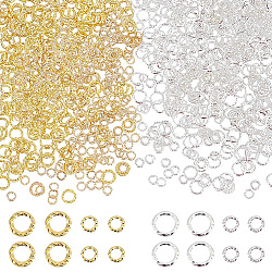 Elite 4 Style Alloy Cabochons, Nail Art Decoration Accessories, Ring, Golden & Silver, 3~4.5x0.3~0.4mm, about 250pcs/style(FIND-PH0006-93)