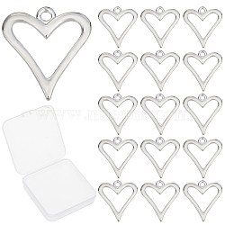 Beebeecraft 50Pcs Alloy Pendants, Cadmium Free & Nickel Free & Lead Free, Heart, Silver, 20x18.5x1.5mm, Hole: 1.8mm(FIND-BBC0001-01)