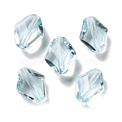 K9 Glass, Imitation Austrian Crystal Beads, Faceted, Rhombus, Aqua, 10x8x4mm, Hole: 1.4mm(GLAA-R001-01D)