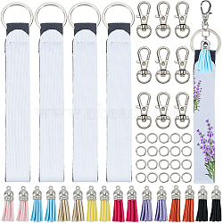 DIY Rubber Heat Transfer Keychain Lipstick Case Making Kits, Including Alloy Swivel Lobster Claw Clasps, Jump Rings and Faux Suede Tassel, Mixed Color, 165x21.5x5.5mm(DIY-SP0006-61B)