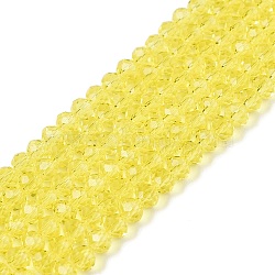 Glass Beads Strands, Faceted, Rondelle, Yellow, 2.9~3.3x2mm, Hole: 0.8mm, about 148~150pcs/strand, 15.55~15.75 inch(39.5~40cm)(EGLA-A044-T2mm-D29)