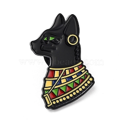 Black Baking Paint Zinc Alloy Brooches, Enamel Pins, for Backpack Cloth, Dog, 26x17x1.5mm(JEWB-M039-01B-EB)