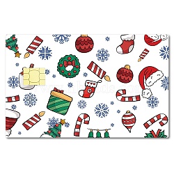PVC Plastic Waterproof Card Stickers, Self-adhesion Card Skin for Bank Card Decor, Rectangle, Christmas Wreath, 186.3x137.3mm(DIY-WH0432-058)