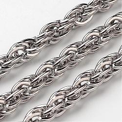 304 Stainless Steel Rope Chains, Unwelded, Stainless Steel Color, 6mm(CHS-K001-14-6mm)