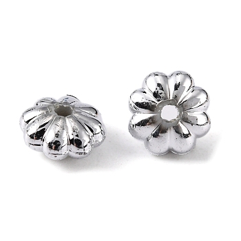 Silver Plating Acrylic Beads, Flower, Silver Color, about 6mm in diameter, 3mm thick, hole: 1mm, about 9000 pcs/500g