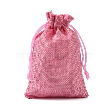 ポリエステル模造黄麻布包装袋巾着袋(ABAG-R004-14x10cm-04)-4