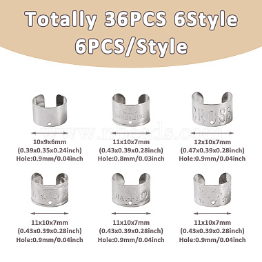 36Pcs 6 Style 304 Stainless Steel Cuff Earring Findings(STAS-KS0001-18)-5