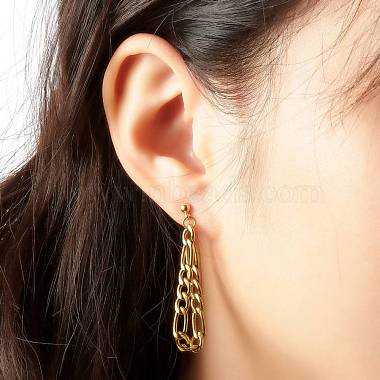 Chain Shape Dangle Stud Earring for Girl Women(EJEW-JE04617)-5