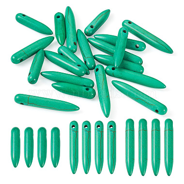 20Pcs Synthetic Turquoise Graduated Spike Beads(G-TA0001-44)-8