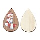 Single Face Christmas Printed Wood Big Pendants(WOOD-D025-27)-1