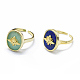 Adjustable Natural Gemstone Cuff Finger Rings(RJEW-O036-02M)-1
