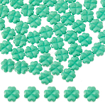 200Pcs Opaque Acrylic Beads, Faceted, Clover, Pale Green, 13x13x7mm, Hole: 1.6mm(SACR-HS0001-01)