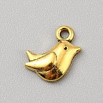 Alloy Pendants, Bird Charms, Antique Golden, 11x9.5x2mm, Hole: 1.4mm(FIND-WH0519-05AG)