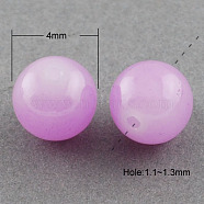 Imitation Jade Glass Beads Strands, Spray Painted, Round, Violet, 4mm, Hole: 1.1~1.3mm, about 200pcs/strand, 31.4 inch(X-DGLA-S076-4mm-22)