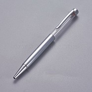 Creative Empty Tube Ballpoint Pens, with Black Ink Pen Refill Inside, for DIY Glitter Epoxy Resin Crystal Ballpoint Pen Herbarium Pen Making, Silver, Silver, 140x10mm(AJEW-L076-A03)