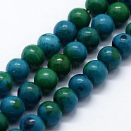 Synthetic Chrysocolla Beads Strands, Round, 10mm, Hole: 1mm, about 37pcs/strand,  14.76 inch(37.5cm)(G-I199-34-10mm)