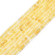 Natural Citrine Beads Strands, Faceted, Rondelle, 6x4mm, Hole: 1mm, about 85~90pcs/strand, 15.55 inch(39.5cm)(G-F715-091)