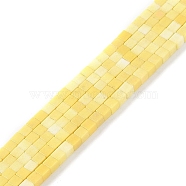 Natural Agate Beads Strands, Dyed, Cube, Yellow, 2x2x2mm, Hole: 1mm, about 150pcs/strand, 15.08 inch(38.3cm)(G-M422-A01-04B)