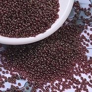MIYUKI Round Rocailles Beads, Japanese Seed Beads, 11/0, (RR309) Dark Red Gold Luster, 2x1.3mm, Hole: 0.8mm, about 5500pcs/50g(SEED-X0054-RR0309)