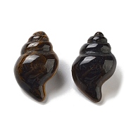 Natural Tiger Eye Carved Figurines, for Home Office Desktop Decoration, Shell Shape, 36~38x20.5~22x17~19.5mm(DJEW-L023-H12)