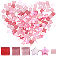 Gradient Color Glass Mosaic Tiles, Square Mosaic Tiles, for DIY Mosaic Art Crafts, Picture Frames and More, with Acrylic Beads, Indian Red, 4~11x4~10.5x3.5~4.5mm, about 350pcs/bag(MOSA-WH0001-05D)