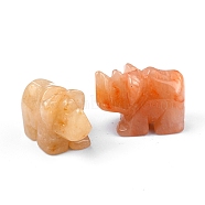 Natural Topaz Jade Carved Healing Rhinoceros Figurines, Reiki Energy Stone Display Decorations, 26x17~20mm(PW-WG79874-04)