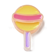 Translucent Resin Imitation Food Decoden Cabochons, with Enamel, Lollipop, 28x19x6.5mm(RESI-H147-01K)