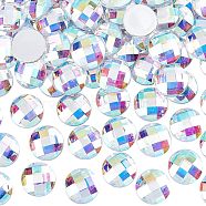 70Pcs Acrylic Faceted Cabochons, Round, Clear AB, 25x16mm, 70pcs/box(OACR-FG0001-03)