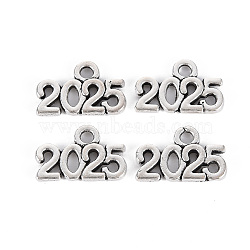 Tibetan Style Alloy Charms, Lead Free & Cadmium Free, Word 2025, Antique Silver, 9x14x1.5mm, Hole: 1.6mm(X-TIBE-S323-110AS-RS)
