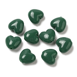 Opaque Acrylic Beads, Heart, Dark Green, 9x9.5x5.5mm, Hole: 1.5mm, about 1650pcs/500g(OACR-C016-32E)