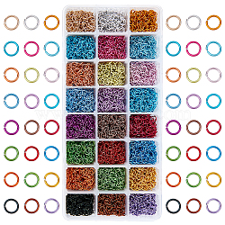 Aluminum Wire Open Jump Rings, Mixed Color, 6x0.8mm, 4.4~5mm inner diameter, about 350pcs/compartment, about 8400pcs/box(ALUM-PH0002-01-WH)