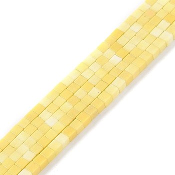 Natural Agate Beads Strands, Dyed, Cube, Yellow, 2x2x2mm, Hole: 1mm, about 150pcs/strand, 15.08 inch(38.3cm)