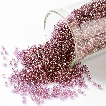 TOHO Round Seed Beads, Japanese Seed Beads, (203) Gold Luster Light Amethyst, 11/0, 2.2mm, Hole: 0.8mm, about 1103pcs/10g
