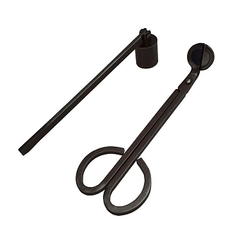 Stainless Steel Candle Accessory Set, Candle Wick Dipper and Candle Snuffer, Black, 16.5~19x1.3~6cm
