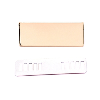 Zinc Alloy Blank Tape Clip, with Iron Shim, Bag Repalcement Accssories, Rectangle, Cadmium Free & Lead Free, Light Gold, 20x51x17mm