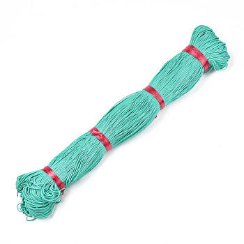 Waxed Cotton Cord, Turquoise, 1mm, about 360yard/bundle(330m/bundle)