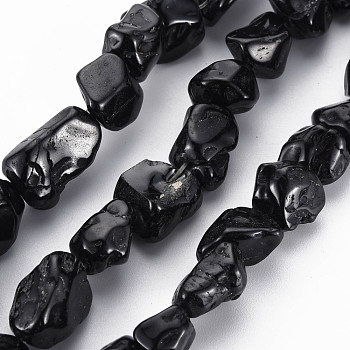 Natural Black Spinel Beads Strands, Nuggets, 10~20x10~17x8~15mm, Hole: 1mm, about 26pcs/strand, 15.7 inch