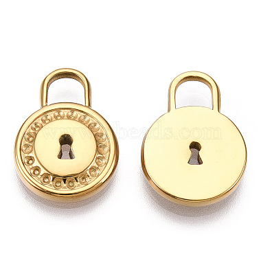 Real 14K Gold Plated Lock 304 Stainless Steel Pendants