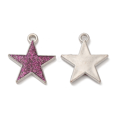 Platinum Purple Star Plastic Pendants